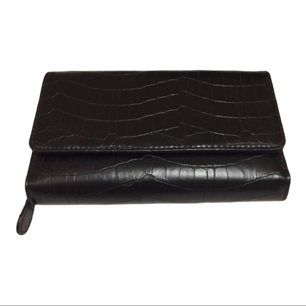 Black Check Book Wallet - NWOT